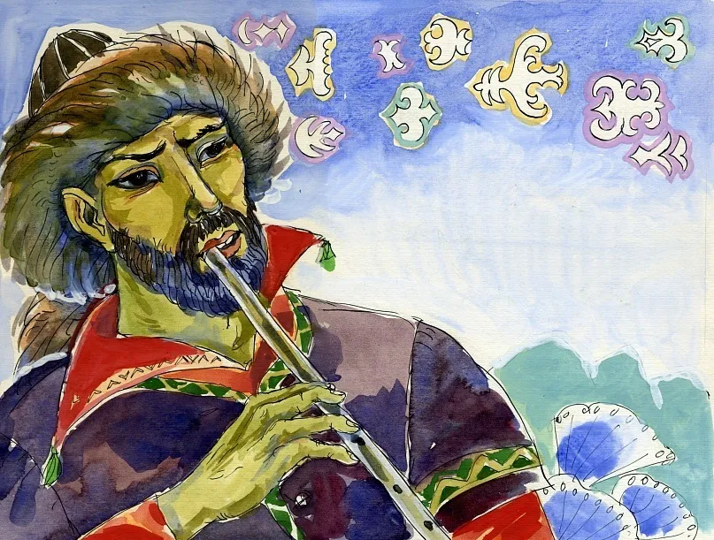«Иллюстрация к детской книжке», иллюстрации: бумага, акварель — общий вид